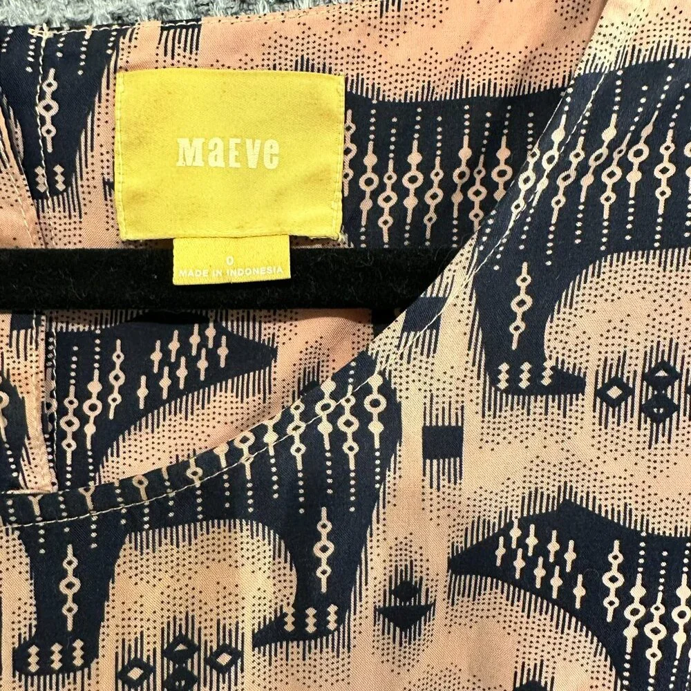 Anthropologie Maeve Zola Bear Print Shift Dress Size 0 - Picture 6 of 8